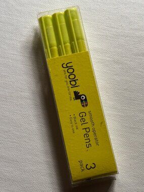 Yoobi Neon Lime Gel Pens 3-Pack Black Ink  Smooth Operator